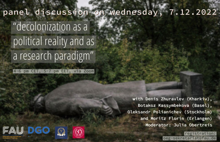 Panel discussion / Podiumsdiskussion: „Decolonization as a Political Reality and as a Research Paradigm“