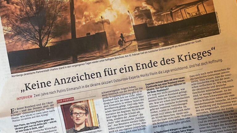 Moritz Florin: „Keine Anzeichen, dass die Machthaber in Moskau den Krieg bald beenden“